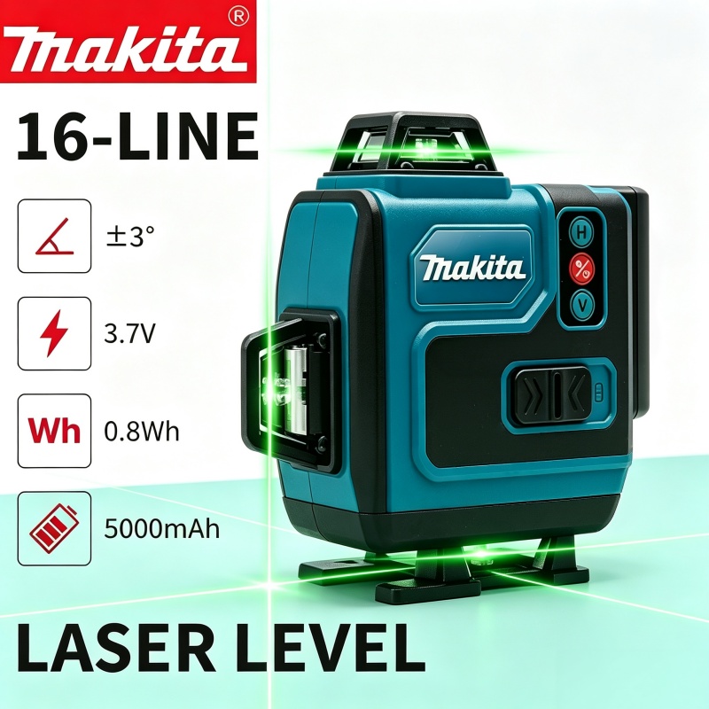 Laser Level 16 Lines 4D Green - 5.0Ah Max Makita 40V Battery Makita