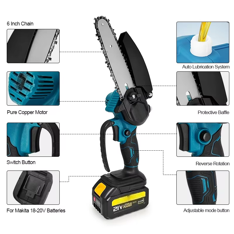 1700RPM 6 Inch Mini Li-Ion Ele - Mini Electric Chainsaw 6 Inch recension och pris
