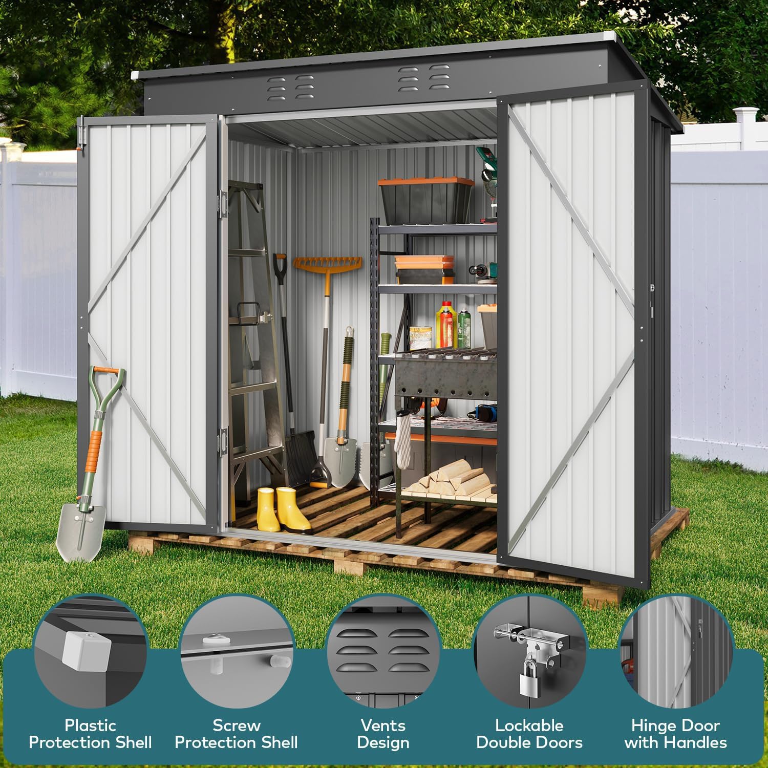 Metal Outdoor Storage Shed 6x4 - Garden Tools recension och pris