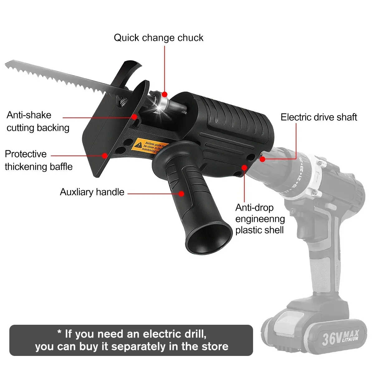 Portable Reciprocating Saw Ada - Reciprocating Saw Attachment Drill recension och pris