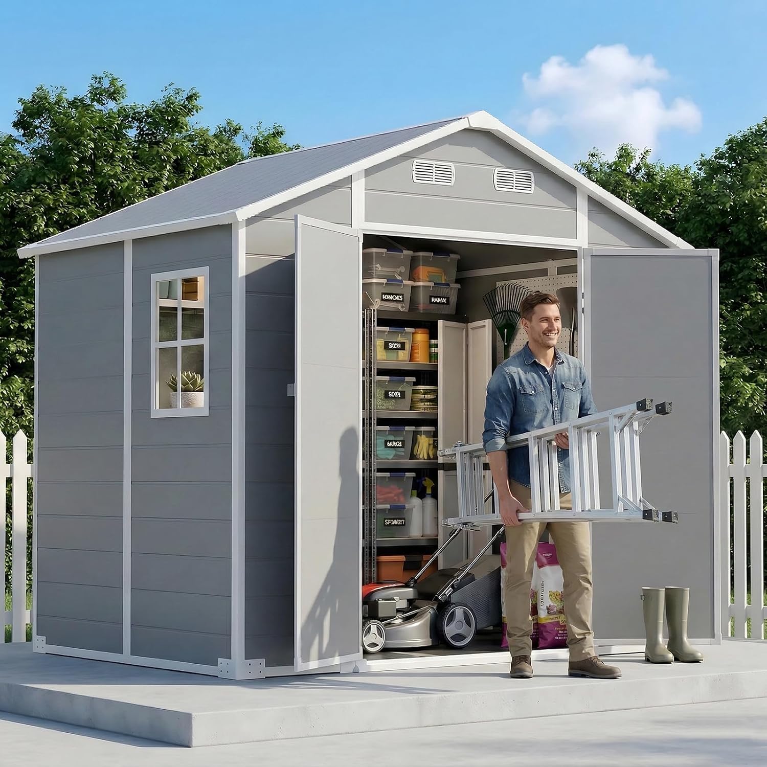 8x6 FT Outdoor Storage Shed wi - Garden Tools recension och pris