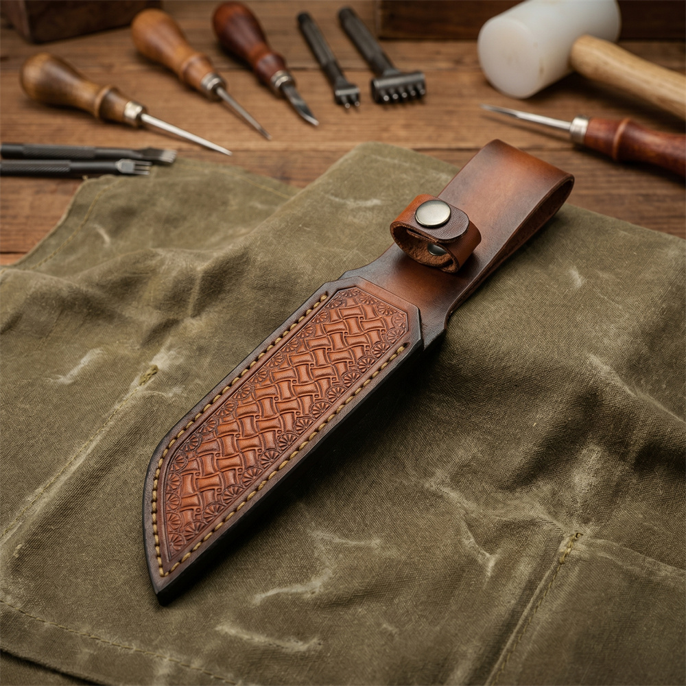 Brown Hand-embossed Leather Fi - Hand Tools recension och pris