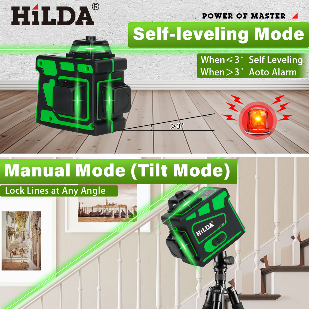 HILDA 16/12 Lines Super Powerf - Laser Level 16 Lines 4D Green recension och pris