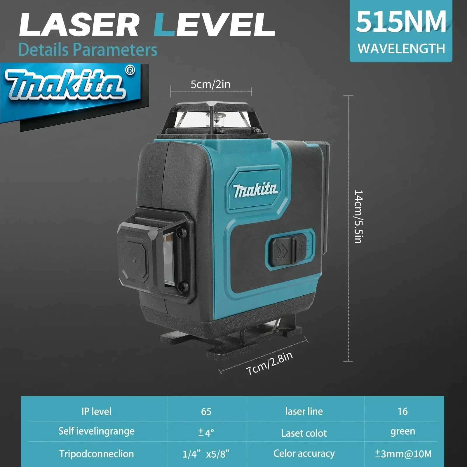 5.0Ah Max Makita 40V Battery M - Laser Level 16 Lines 4D Green recension och pris
