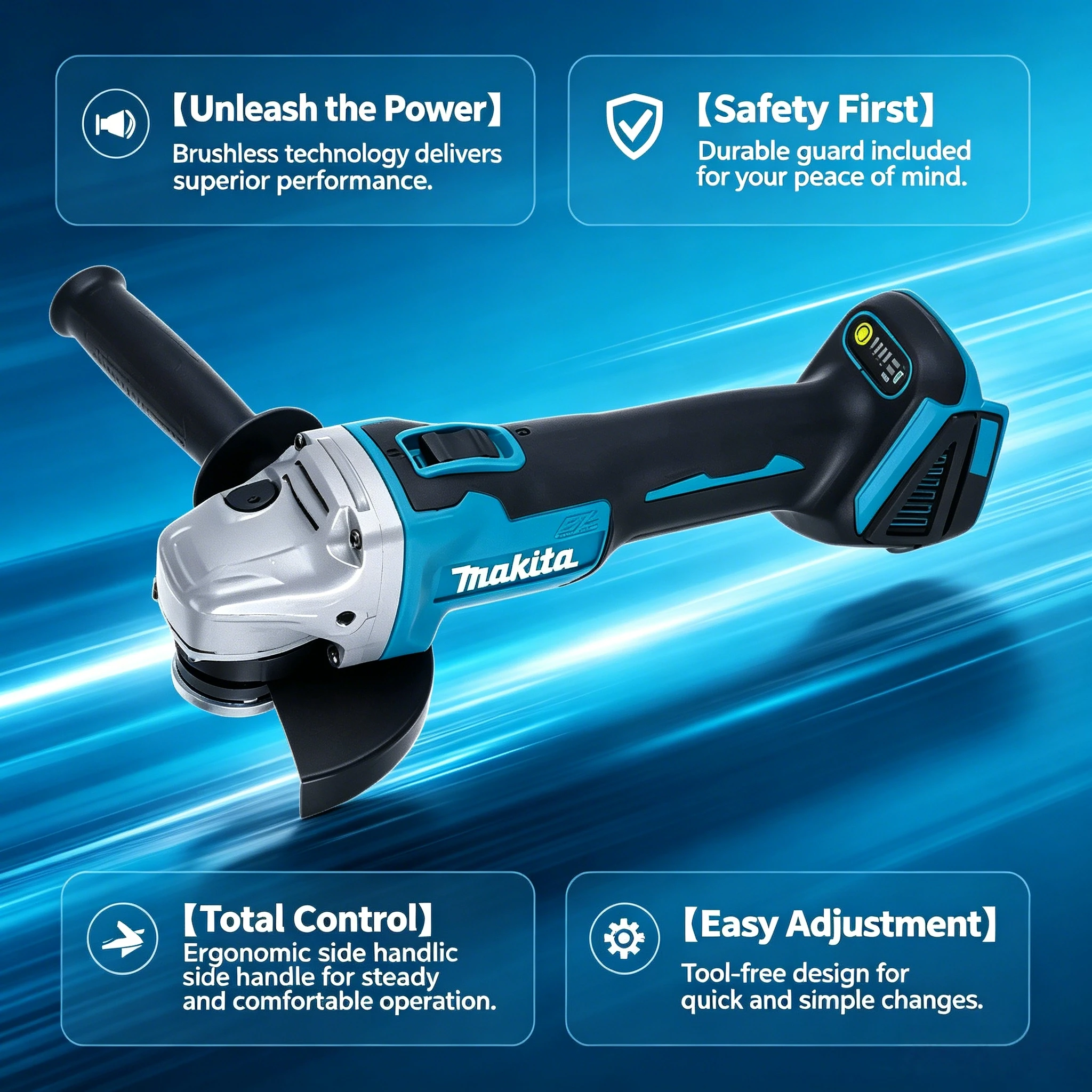 Makita DGA404 125MM Brushless  - Brushless Angle Grinder Battery Powered recension och pris