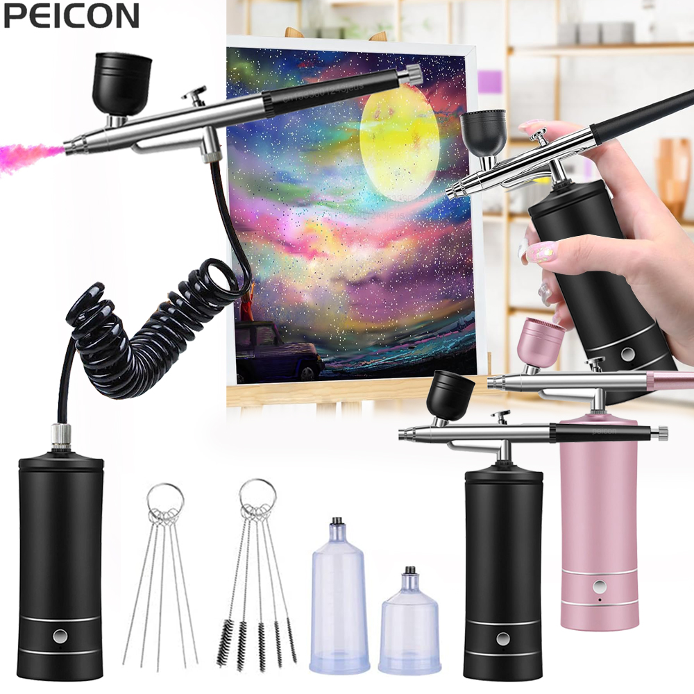 Airbrush Painting Airbrush wit - Airbrush Kit With Mini Compressor recension och pris
